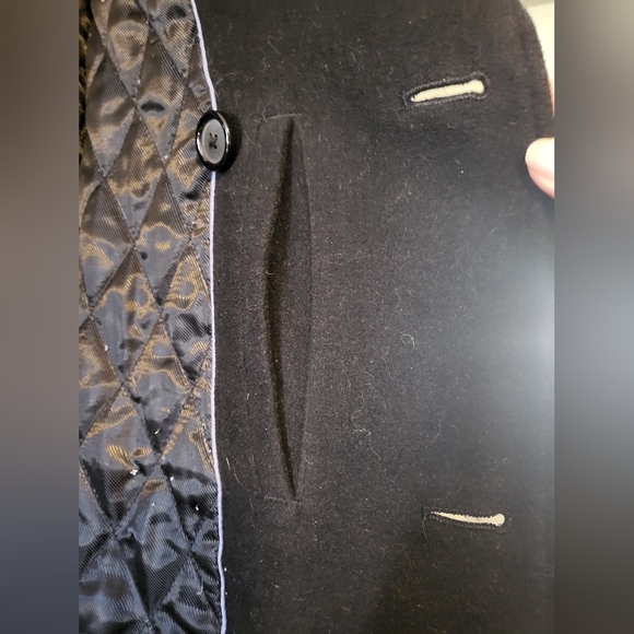 Pronto Uomo Classic Black Pea Coat - Picture 3 of 4